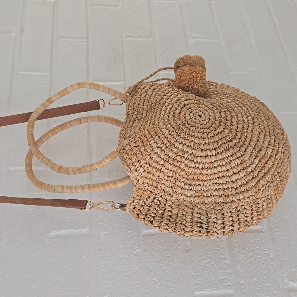 LAGGO Rio Sand Straw Handbag Crossbody Bag Natural - Picture 4 of 10